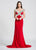 Ashley Lauren - 1055 Beaded Off Shoulder Evening Dress in Red