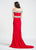Ashley Lauren - 1055 Beaded Off Shoulder Evening Dress in Red