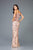 Scala - 48964 Sleeveless Floral Sequined Sheath Dress In Nude and Multi-Color
