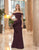 Daymor Couture - 1060 Off-Shoulder Ruffled Skirt Trumpet Gown In Red