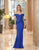 Daymor Couture - 1062 Embellished Bodice Off-Shoulder Trumpet Gown In Blue