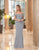 Daymor Couture - 1062 Embellished Bodice Off-Shoulder Trumpet Gown In Silver