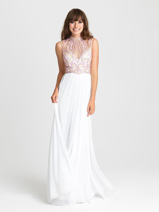 Madison James - 16-336 Dress in White Multi