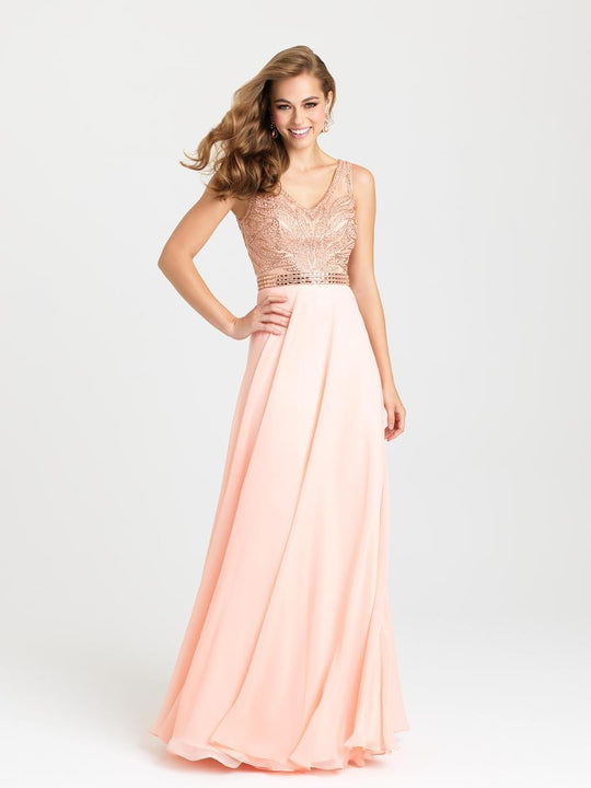 Madison James - 16-344 Dress in Peach