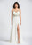 Ashley Lauren - 1064 Beaded Illusion Bateau Evening Dress in White