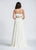 Ashley Lauren - 1064 Beaded Illusion Bateau Evening Dress in White