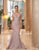 Daymor Couture - 1066 Embroidered Cap Sleeves Trumpet Gown In Pink