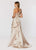 Ashley Lauren - 1066 Asymmetrical Ruffle Evening Dress in Neutral