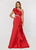 Ashley Lauren - 1066 Asymmetrical Ruffle Evening Dress in Red