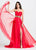 Ashley Lauren - 1069 Gold Beaded Pleated Sweetheart A-line Dress in Pink