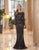 Daymor Couture - 1070 Embroidered Lace Bateau Trumpet Gown In Black