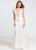 Ashley Lauren - 1071 Beaded V-Neck Evening Dress in White