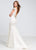 Ashley Lauren - 1071 Beaded V-Neck Evening Dress in White