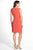 Adrianna Papell - Sleeveless Pleated V-Neck Dress 12242630 in Orange
