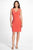 Adrianna Papell - Sleeveless Pleated V-Neck Dress 12242630 in Orange