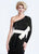 Ashley Lauren - 1073 One Sleeve Velvet Evening Dress in Black