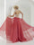 Tiffany Homecoming - 16135 Crystal Beaded Two-Piece Chiffon Long Gown in Red and Neutral