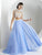 Tiffany Homecoming - 16135 Crystal Beaded Two-Piece Chiffon Long Gown in Blue and Neutral