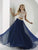 Tiffany Homecoming - 16135 Crystal Beaded Two-Piece Chiffon Long Gown in Blue and Neutral