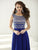 Tiffany Homecoming - Exquisitely Accented Bateau Illusion Evening Gown 16184 In Blue