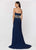 Ashley Lauren - 1078 Strapless Beaded Belt Evening Dress in Blue