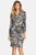 Adrianna Papell - 14244070 Contrast Print Faux Wrap Dress in Black and White