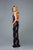 Scala - 48965 Floral Sequined Deep V-neck Sheath Dress In Black and Multi-Color