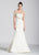 Ashley Lauren - 1082 Pearl Beaded Asymmetric Trumpet Dress in White