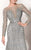 MNM Couture - 10836 Illusion Bateau Neck A-Line Dress in Silver