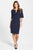 Adrianna Papell - 14250130 Split Neck Crepe Dress in Blue
