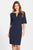 Adrianna Papell - 14250130 Split Neck Crepe Dress in Blue