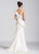 Ashley Lauren - 1087 Beaded Asymmetric Pleated Mermaid Dress in White