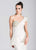 Ashley Lauren - 1087 Beaded Asymmetric Pleated Mermaid Dress in White