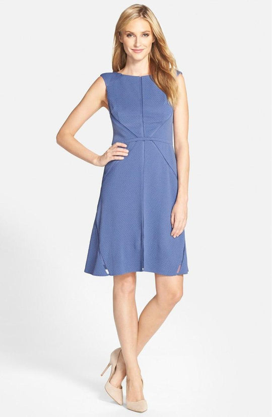 Adrianna Papell - 12251090 Jersey Bateau Neck A-Line Dress in Purple