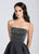 Ashley Lauren - 1089 Polka Dot Beaded High Low A-line Dress in Black