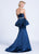 Ashley Lauren - 1092 Asymmetrical Peplum Evening Dress in Blue