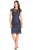 Patra - Laced Illusion Bateau Neck Sheath Dress 12489 in Blue