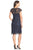 Patra - Laced Illusion Bateau Neck Sheath Dress 12489 in Blue