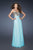 La Femme - 18518 Fully Embellished Sweetheart Bodice Evening Gown in Blue