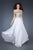 La Femme - 18556 Glossy Strapless Straight Across Neckline Gown In White