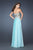 La Femme - 18556 Glossy Strapless Straight Across Neckline Gown In Green