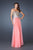 La Femme - 18556 Glossy Strapless Straight Across Neckline Gown In Orange
