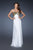 La Femme - 18608 Gold Clad Strapless Sweetheart Empire Waist Gown In White