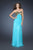 La Femme - 18608 Gold Clad Strapless Sweetheart Empire Waist Gown In Blue and Green