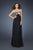 La Femme - 18608 Gold Clad Strapless Sweetheart Empire Waist Gown In Black