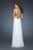 La Femme - 18608 Gold Clad Strapless Sweetheart Empire Waist Gown In White