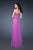La Femme - 18611 Beaded Semi-Sweetheart A-line Dress in Purple