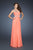 La Femme - 18611 Beaded Semi-Sweetheart A-line Dress in Orange