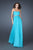 La Femme - 18611 Beaded Semi-Sweetheart A-line Dress in Blue