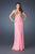 La Femme - 18617 Bedazzled Sweetheart Free Flowing Column Dress In Orange